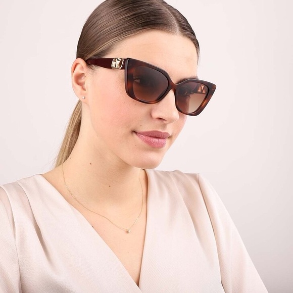 VALENTINO HAVANA/BORDEAUX CAT EYE ACETATE UNISEX SUNGLASSES VA 4073 - Picture 1 of 6